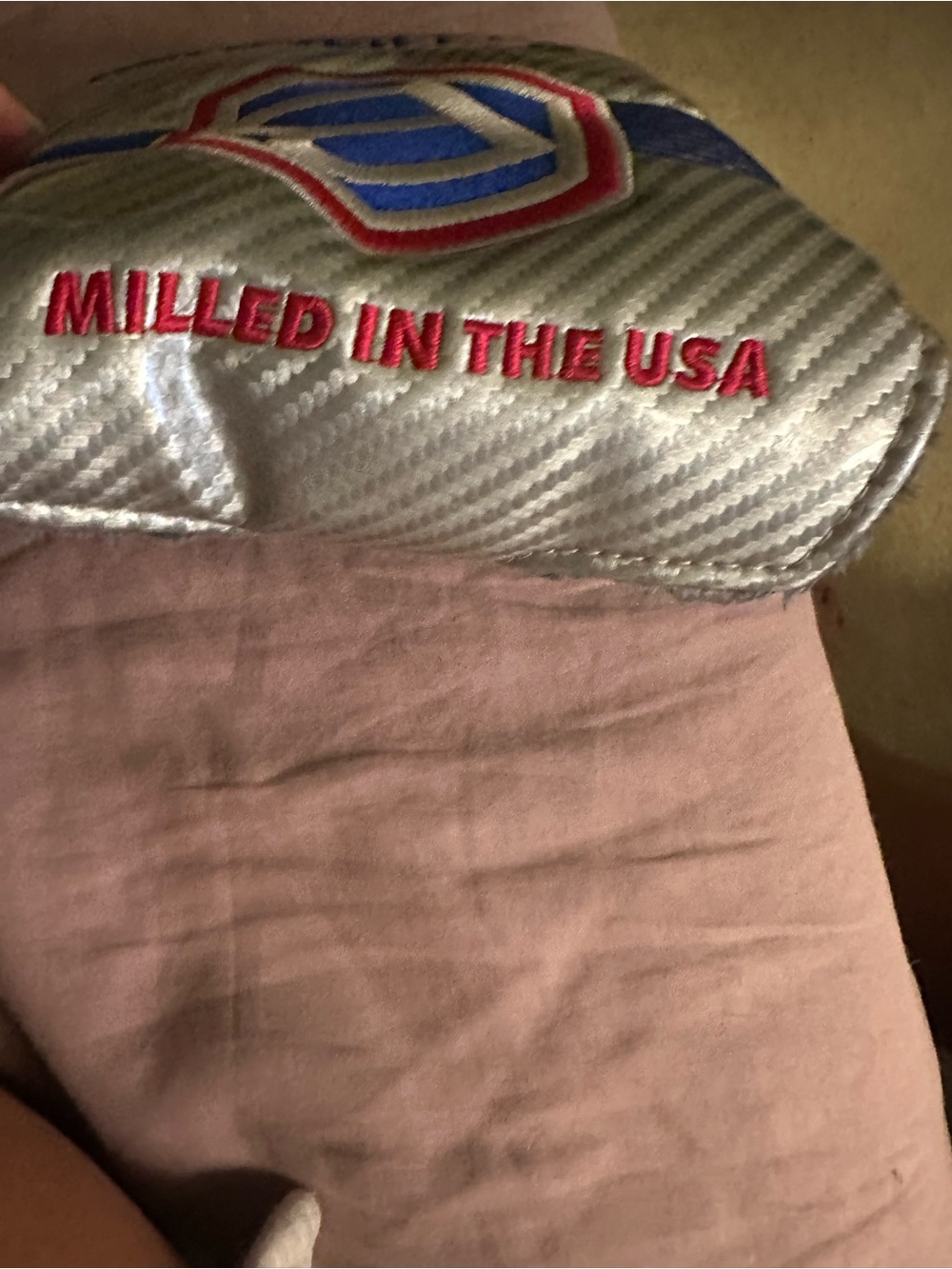 Bettinardi Silver Golf Putter Headcover With Blue & Red Logo View 2